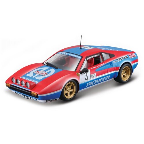 Bburago Коллекционная машинка Феррари 1:43 Ferrari Racing - 308 GTB 1982, красно-синяя bburago 1 43 hardcover edition 1982 ferrari 308 gtb racing model simulation car model alloy car toy male collection gift