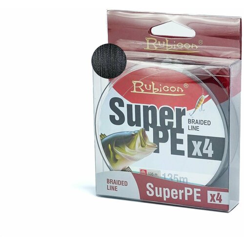 Плетеный шнур для рыбалки RUBICON Super PE 4x 135 м black, 0,10mm