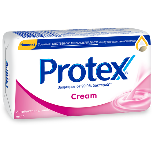 мыло туалетное protex cream антибактериальное 150 г Protex Мыло кусковое Cream антибактериальное, 150 г