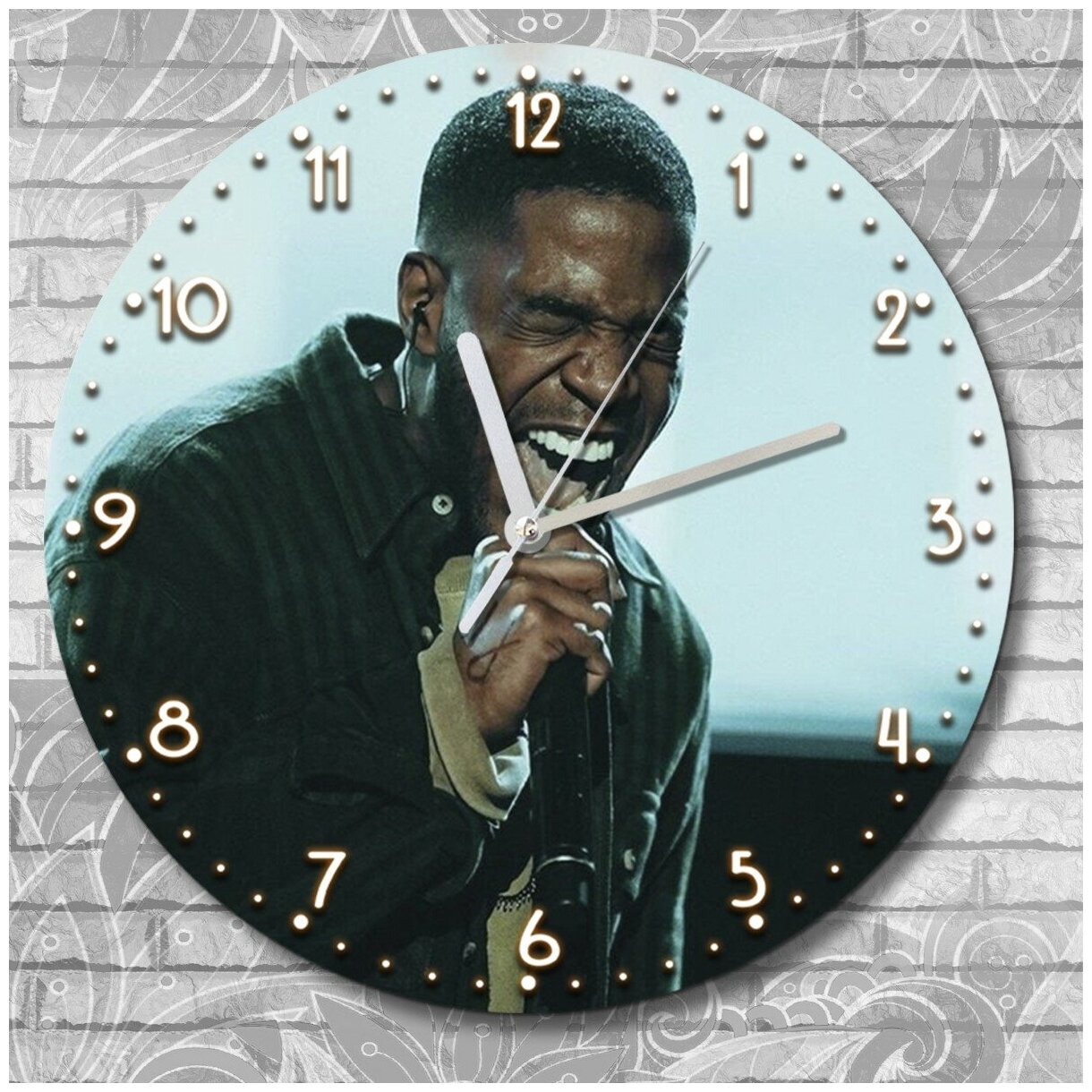 Настенные часы УФ музыка (music, rap, hip hop, sound, руки вверх, hands up, style, graffiti, life) - 2094
