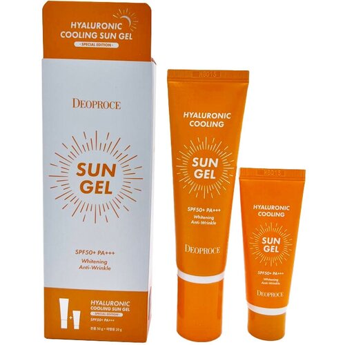 Набор солнцезащитных средств с гиалуроновой кислотой Deoproce Hyaluronic Cooling Sun Gel Special Edition SPF 50+