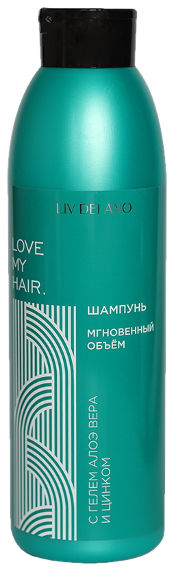 Liv Delano шампунь LOVE MY HAIR мгновенный объем с гелем алоэ вера и цинком, 1000 мл
