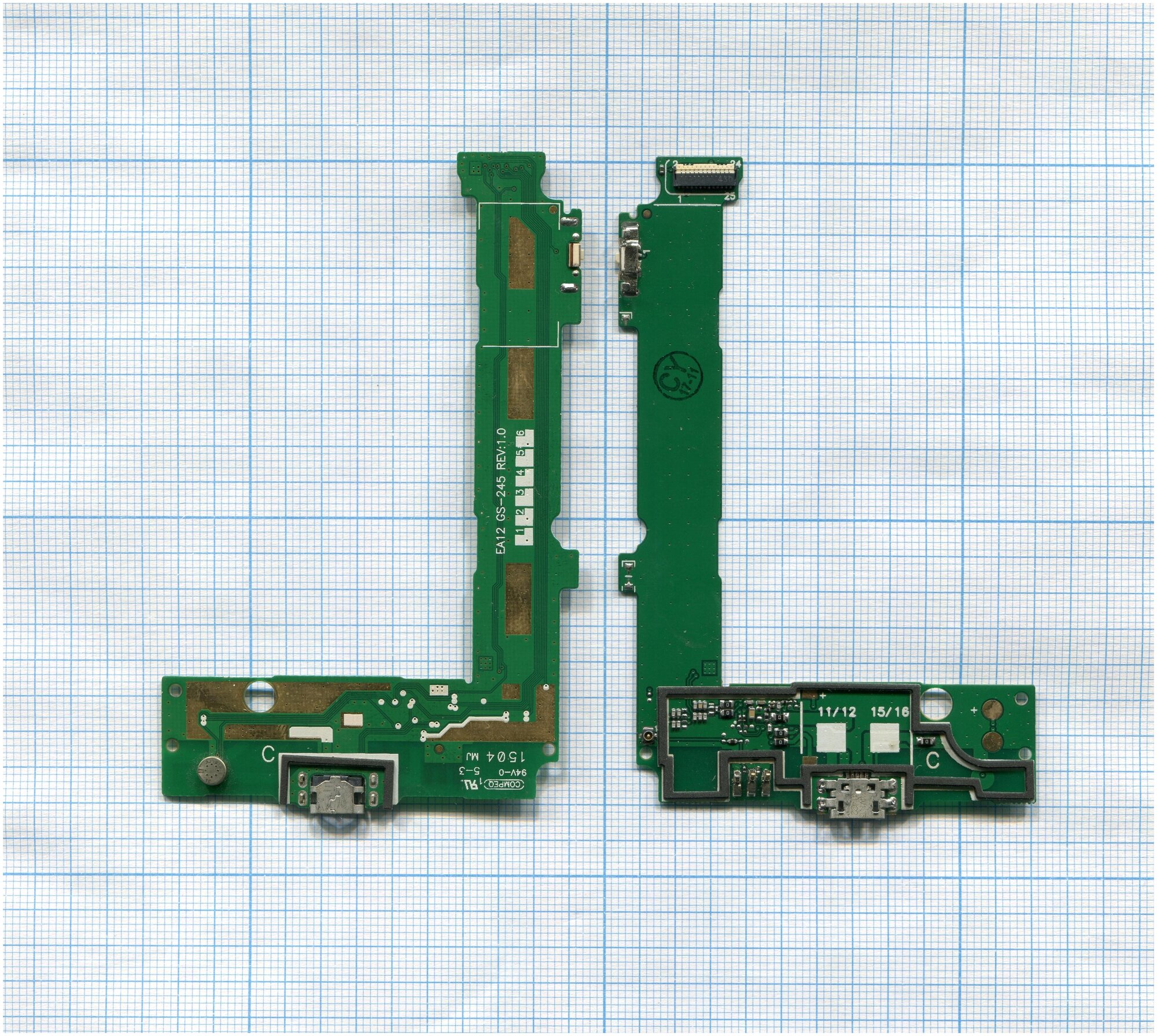 Разъем Micro USB для Microsoft 535 Dual (плата с системным разъемом микрофоном и шлейфом)