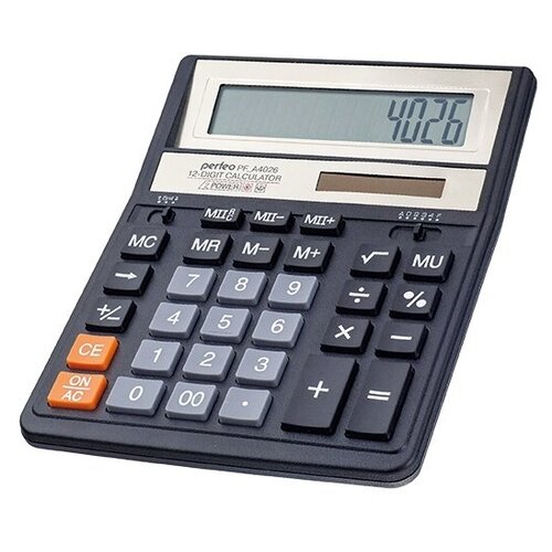 Настольный калькулятор Настольный калькулятор Perfeo PF_A4026 (черный)