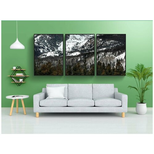 фото Набор модулных постеров для интерьера "горы, зима, снег" 60x90 см. в тубусе, без рамки lotsprints