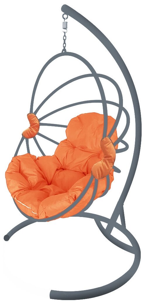 Подвесное кресло M-Group веер, разборный серый, оранжевая подушка - фотография № 17