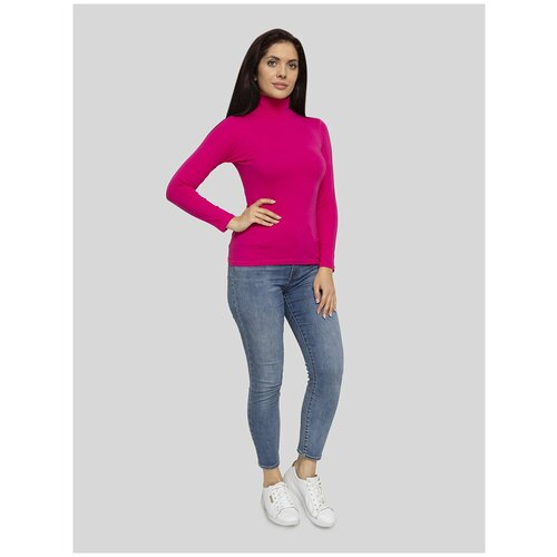 фото Водолазка с воротником стойкой lunarable, фуксия, размер 42(xs)