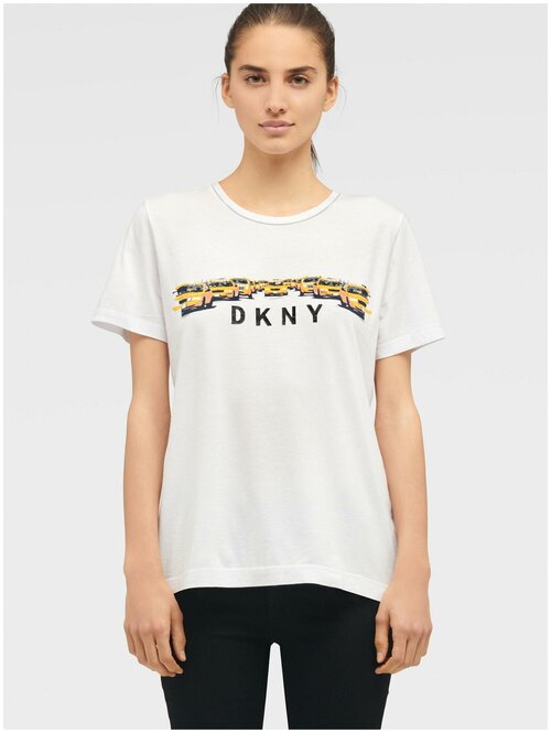 Футболка DKNY, размер XXS, белый