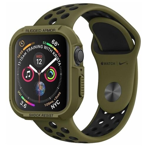 фото Чехол spigen rugged armor (062cs24469) для apple watch se/4/5/6 44mm (olive green)