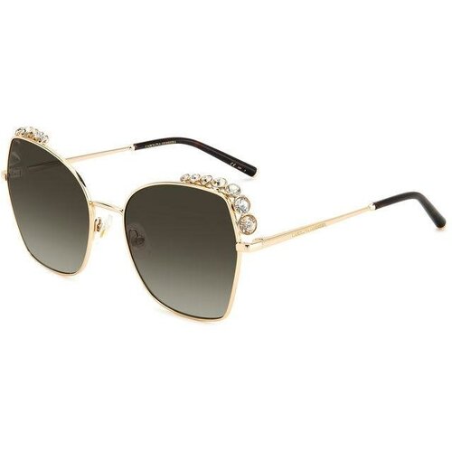 Солнцезащитные очки CAROLINA HERRERA, бабочка, оправа: металл, для женщин, золотой