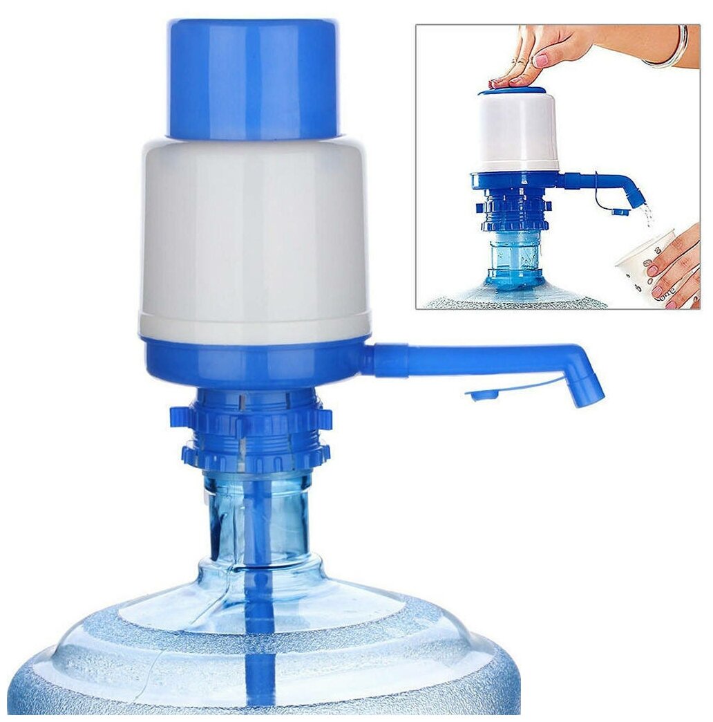 Помпа ручная Drinking Water Pump M HL-03 PU-005 (Синий с белым) - фотография № 1