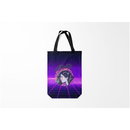 фото Сумка-шоппер / 31х42 см / популярные иллюстрации / retro девушка пантера staywild burnettie