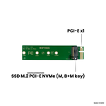 Адаптер-переходник (плата расширения) для установки SSD M.2 2230-2280 PCI-E NVMe (M, B+M key) в слот PCI-E 3.0 x1, NHFK N-M202 - изображение