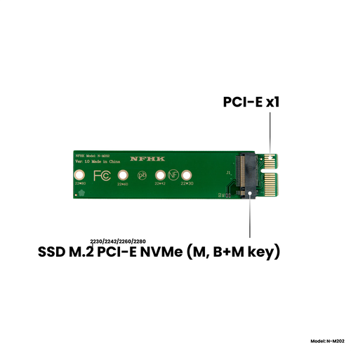 Адаптер-переходник (плата расширения) для установки SSD M.2 2230-2280 PCI-E NVMe (M, B+M key) в слот PCI-E 3.0 x1, NHFK N-M202 адаптер переходник 2шт плата расширения для установки ssd m 2 2230 2280 pci e nvme m b m key в слот pci e 3 0 4 0 x4 x8 x16 черный nhfk n m201 ver 3 0