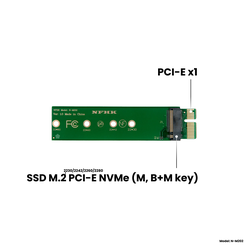 Адаптер-переходник (плата расширения) для установки SSD M.2 2230-2280 PCI-E NVMe (M, B+M key) в слот PCI-E 3.0 x1, NHFK N-M202