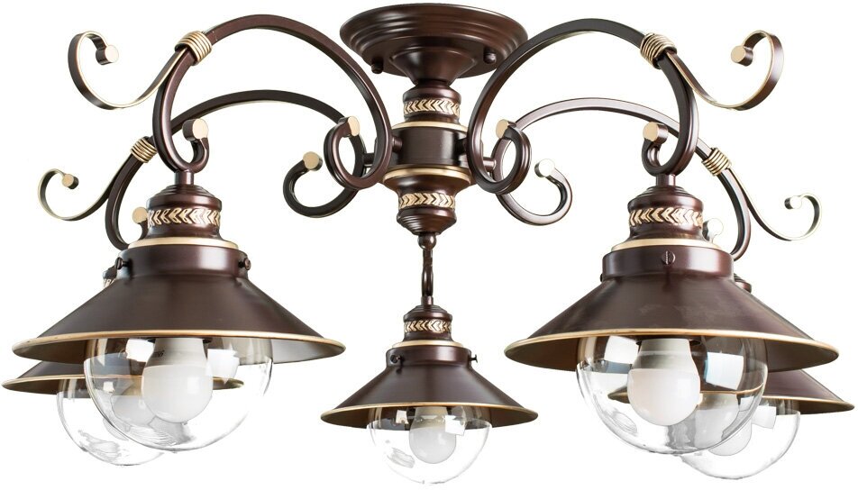 Люстра Arte Lamp Grazioso A4577PL-5CK, E27, 300 Вт, кол-во ламп: 5 шт., цвет: коричневый