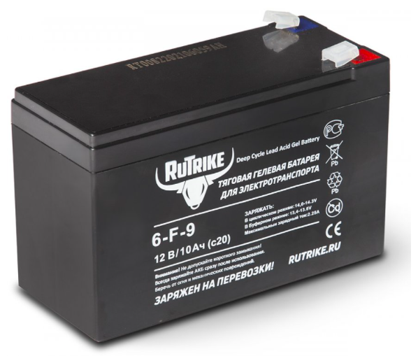 Тяговый аккумулятор RuTrike 6-F-9 (12V10A/H C20)