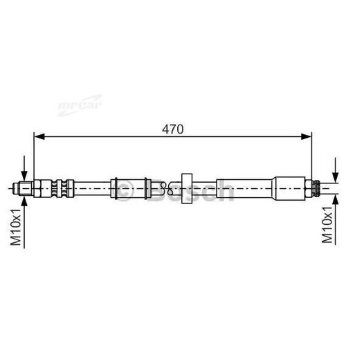 Шланг тормозной | перед прав/лев | Bosch 1987481004