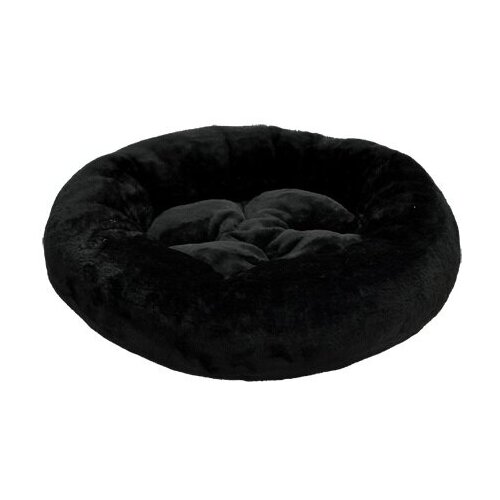 Лежанка (Зооник) круглая с подушкой (48*15) мех, черная