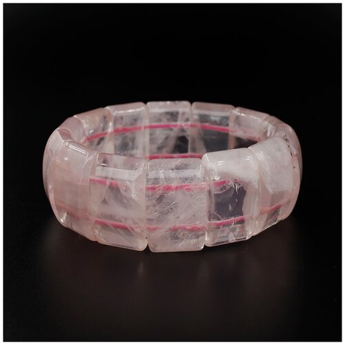 Браслет Агат77, размер 20 см, розовый браслет из натурального розового кварца 16