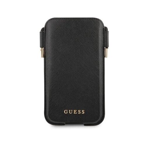 фото Guess для смартфонов чехол pouch pu saffiano 4g black (l size, ip12pm), шт