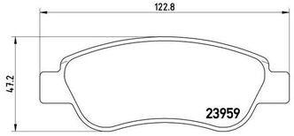 Дисковые тормозные колодки передние TRIALLI PF 4316 для Citroen C1, Peugeot 107, Toyota Aygo (4 шт.)