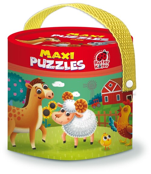 MAXI пазлы 2в1 в тубусе Ферма Зоопарк Единороги / Maxi puzzles in tube 2in1 - Farm . Zoo . Unicorns, RK1080-01