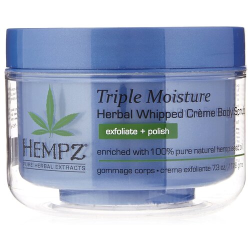 Hempz Скраб для тела Triple Moisture Herbal Whipped Creme, 176 мл, 176 г hempz скраб для тела original herbal sugar body scrub 176 мл 176 г