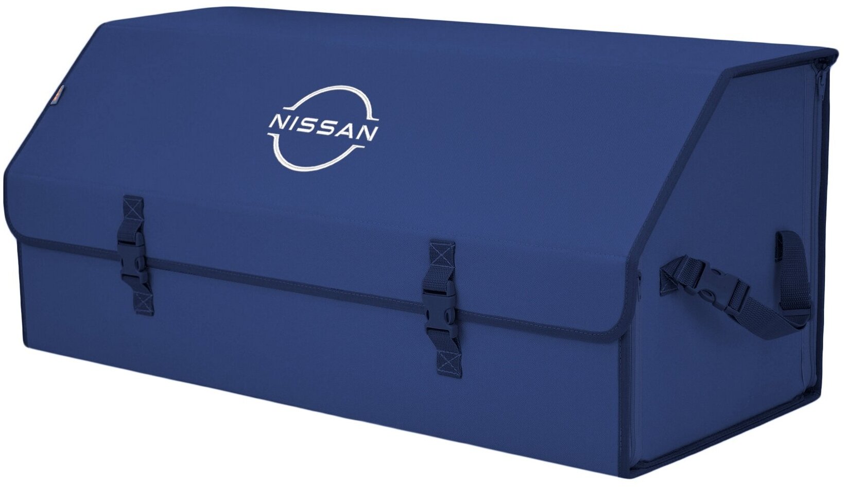 Органайзер-саквояж в багажник "Союз" (размер XXL). Цвет: синий с вышивкой Nissan (Ниссан).