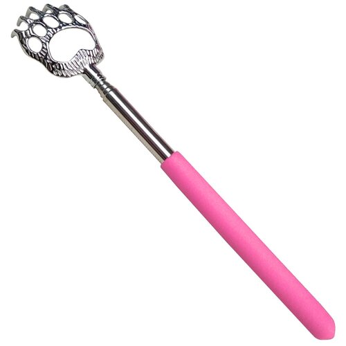 Чесалка телескопическая 22-58 см Массажер для спины Чесалка раздвижная Лапа розовый 190₽