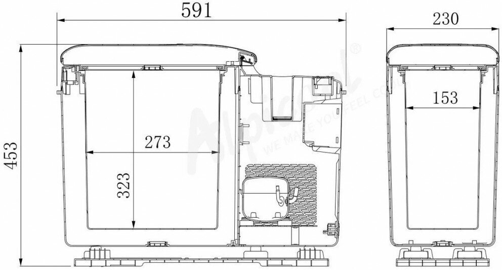 Автохолодильник Alpicool CF15 12/24 (компрессорный холодильник на 15 литров для автомобиля)