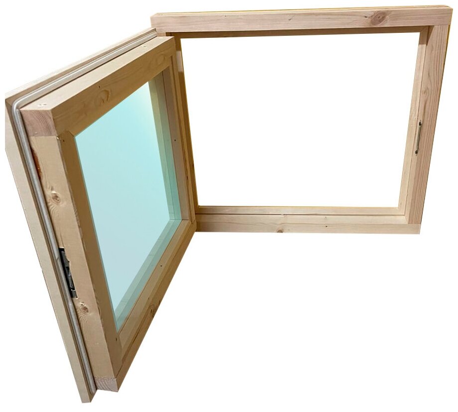 Окно деревянное двойное стекло, на дачу, для бани 50х60, форточка 60х50см - фотография № 2