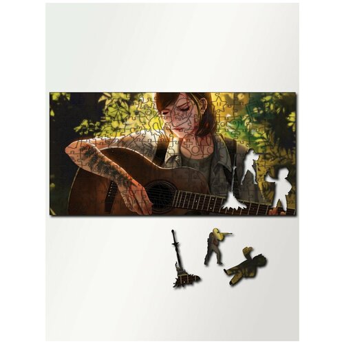 Пазл деревянный 230 деталей 46х23 см игры Одни из нас Часть 2 The Last of Us Part II, survival horror, стелс-экшен, Элли, Эбби, Джоэл - 4086