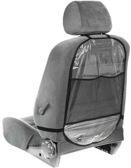 Накидка-органайзер на спинку переднего сиденья 2 кармана, карман сетка ПВХ пленка