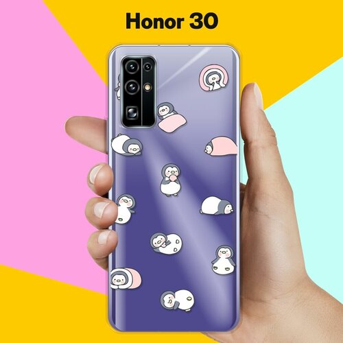 Силиконовый чехол Узор из пингвинов на Honor 30 силиконовый чехол узор из пингвинов на honor 9c