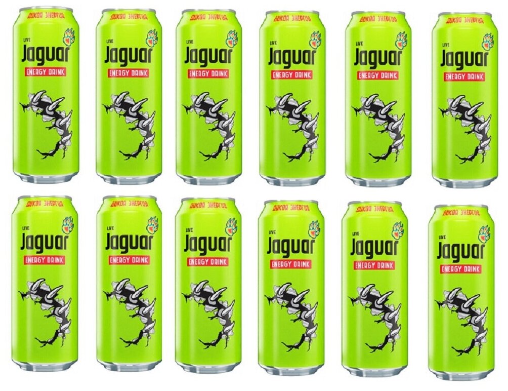 "Энергетический напиток Jaguar Live 0,5 л. банка х 12 шт" - фотография № 1
