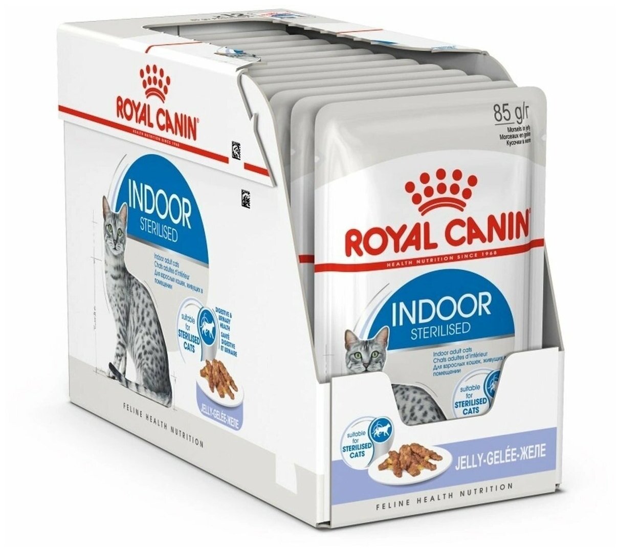 Влажный корм для стерилизованных кошек Royal Canin постоянно живущих в помещении 12 шт. х 85 г (кусочки в желе) - фотография № 7