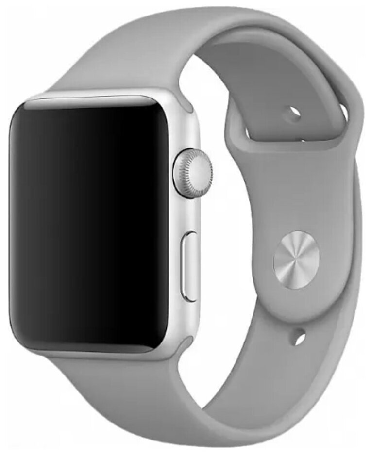 Силиконовый ремешок для Apple Watch 38/40/41 mm, серый, размер s/m