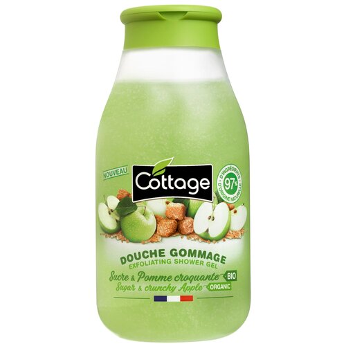 Гель-гоммаж для душа COTTAGE «EXFOLIATING SHOWER GEL- SUGAR& CRUNCHY APPLE», Яблоко, 270мл