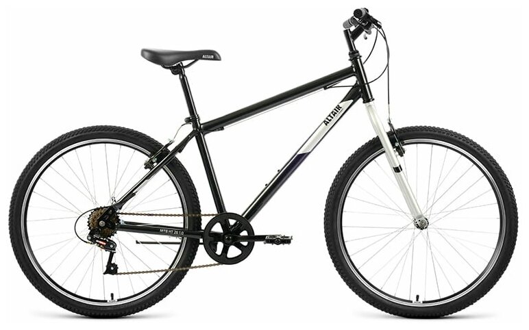 Велосипед горный с колесами 26" Altair MTB HT 26 1.0 черно-серый 7 скоростей, рама 19", 2022 год