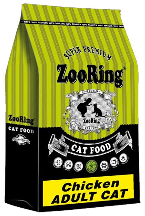 Зооринг Сухой корм для кошек ZooRing с курицей 1.5 кг (супер-премиум)