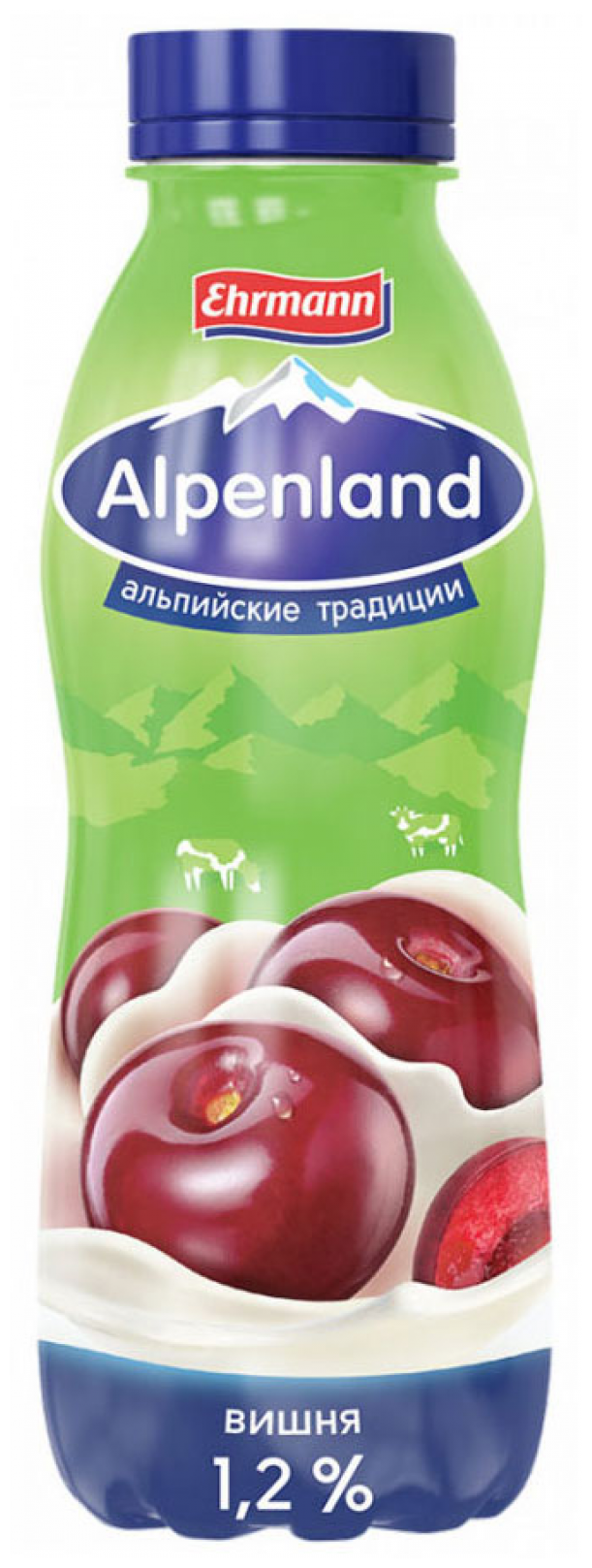 Питьевой йогурт Ehrmann Alpenland вишня 1.2%, 420 г 6шт - фотография № 1