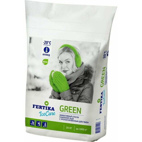 FERTIKA Противогололёдный реагент Fertika IceCare Green, -20С 20 кг