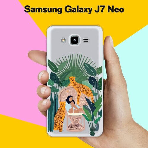 Силиконовый чехол на Samsung Galaxy J7 Neo 2 тигра / для Самсунг Галакси Джей 7 Нео