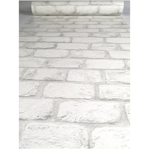 Обои виниловые под кирпич для кухни моющиеся белые лофт 3D-эффект 053х10м AURORA B61O-O5 1292₽