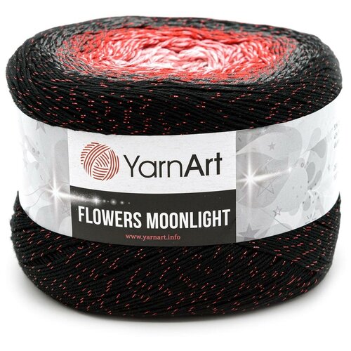 фото Пряжа для вязания yarnart 'flowers moonlight' 260гр 1000м (53% хлопок, 43% полиакрил, 4% металлик) (3282 секционный), 2 мотка