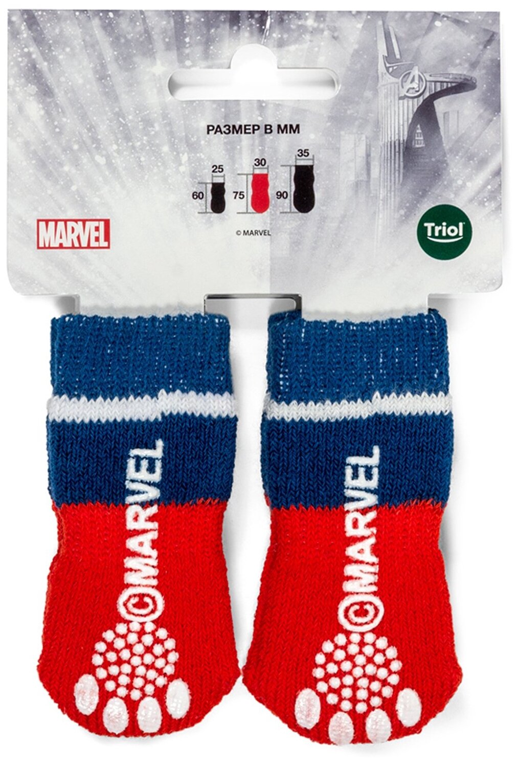 Triol Носки для собак Marvel Капитан Америка, размер S, 2,5*6см - фотография № 2