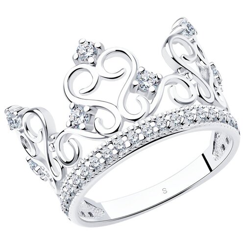 фото Sokolov кольцо в виде короны с фианитами 94011217, размер 16.5