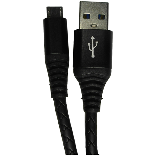 Кабель Accesstyle AM24-T100, microUSB - USB, 2.4 А, TPU, быстрая зарядка, 1 м, черный
