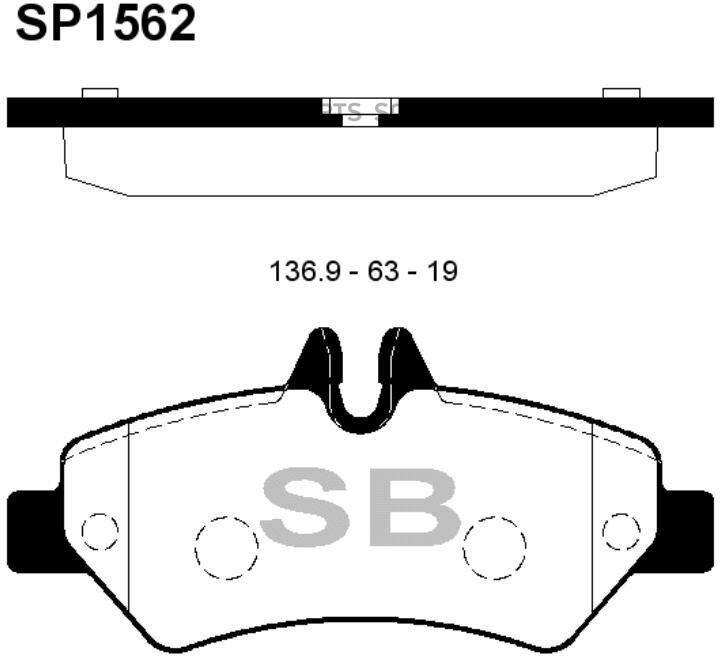 Колодки тормозные дисковые зад SANGSIN арт. SP1562
